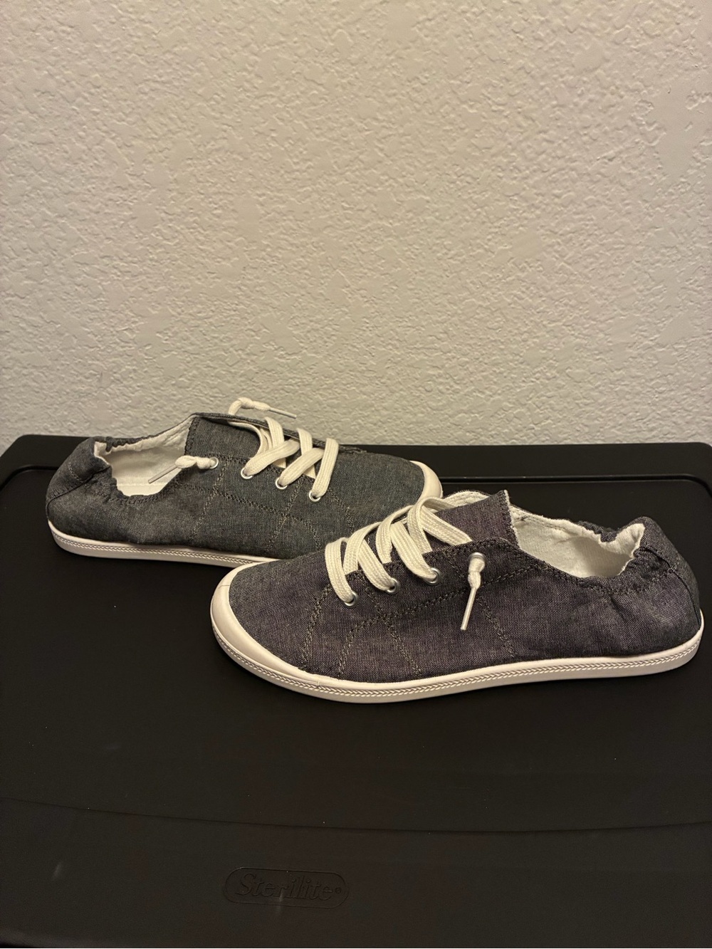 Women’s Casual Slip-On Sneakers in Charcoal Gray